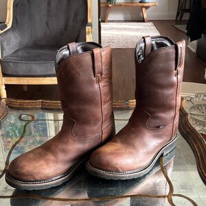 Men's Brown Leather Work Boots